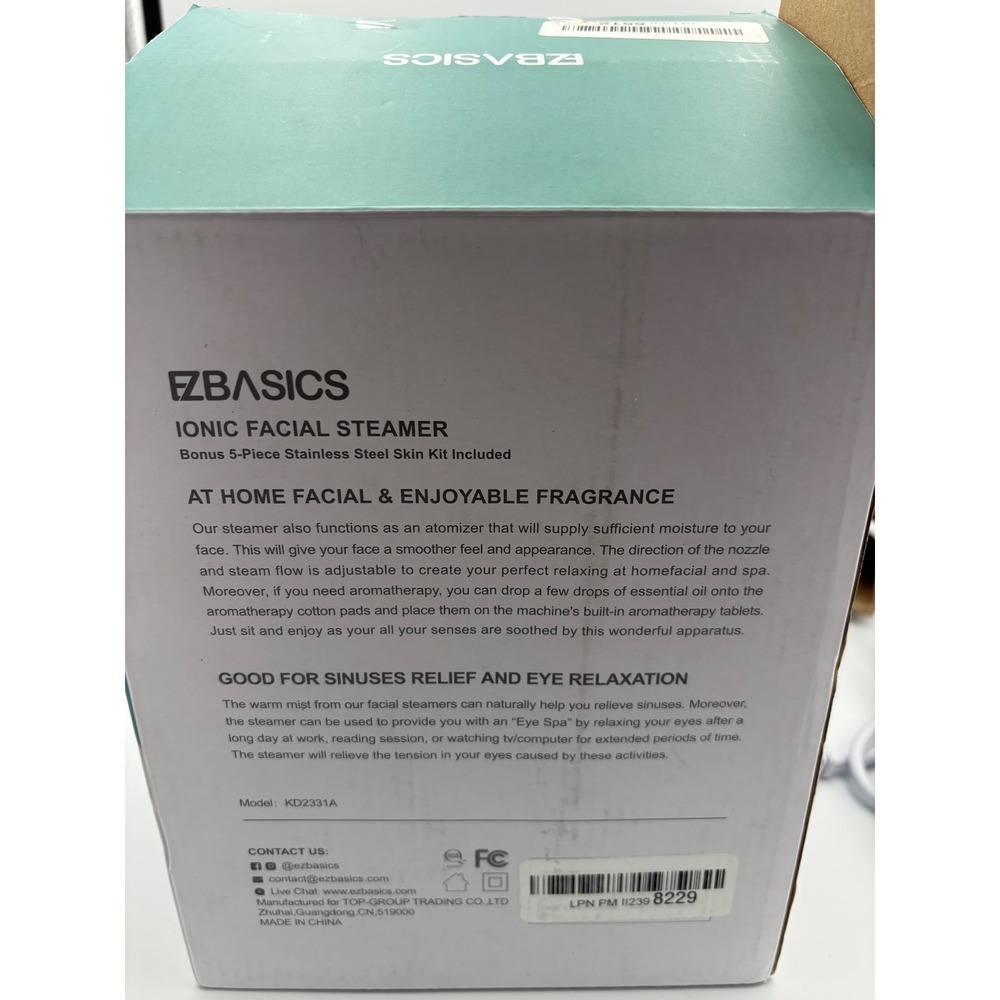 EZBasics Ionic Facial Steamer Nano Ionic Steam Skincare Beauty Regimen Great! - Picture 4 of 5